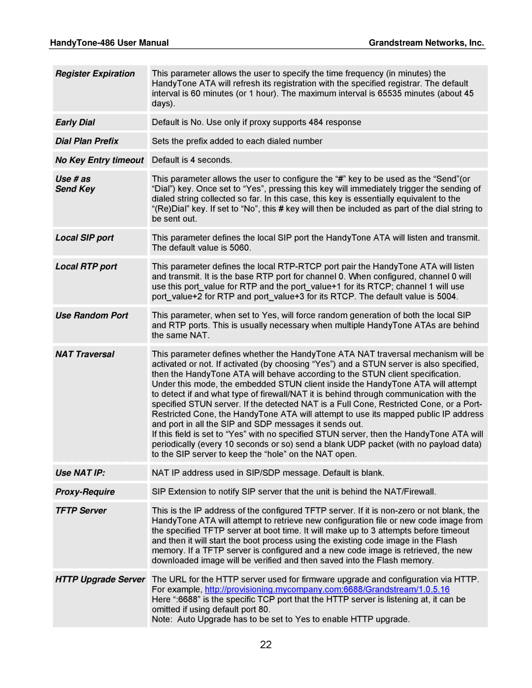 Grandstream Networks 486 user manual Early Dial 