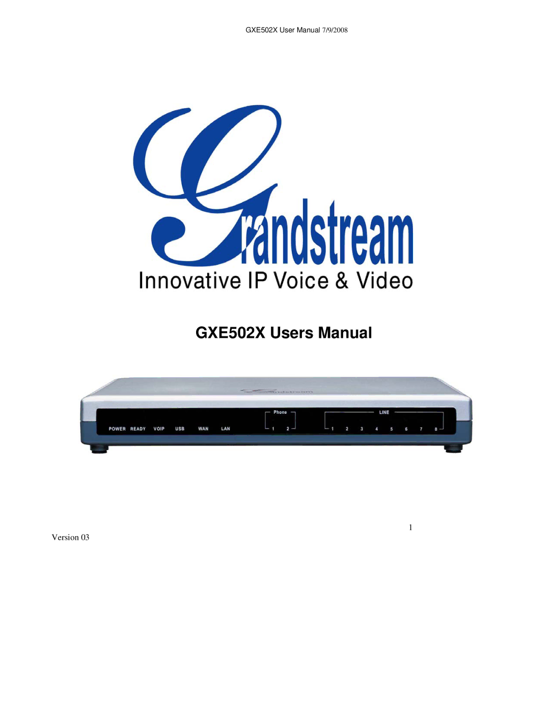 Grandstream Networks GXE502X user manual Version 