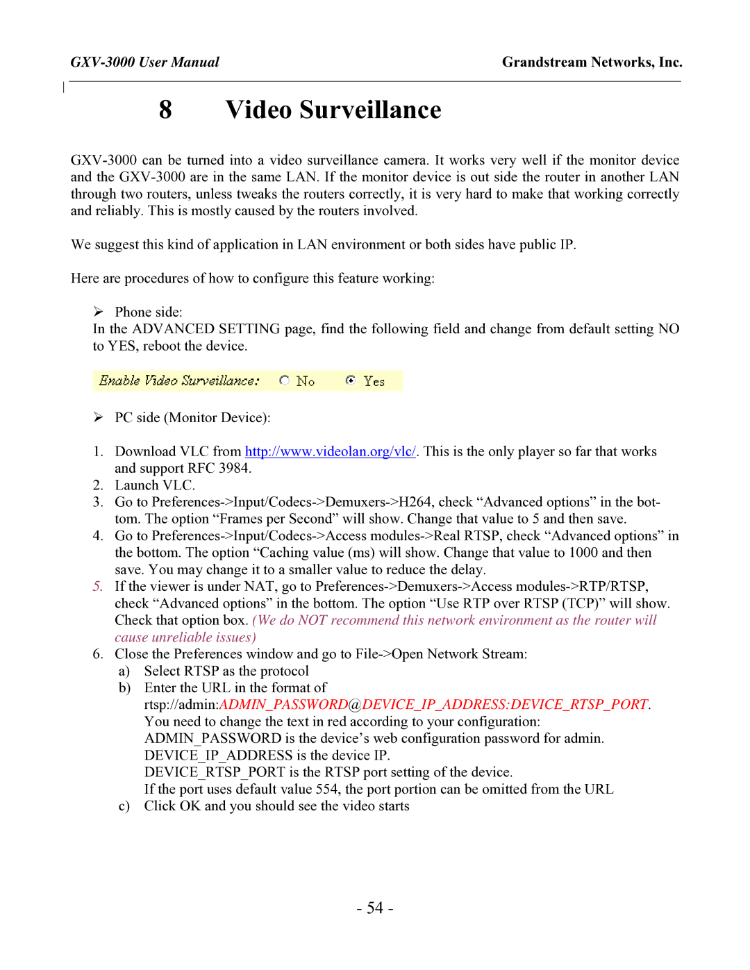 Grandstream Networks GXV-3000 user manual Video Surveillance 