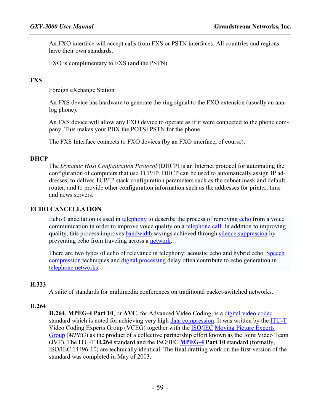 Grandstream Networks GXV-3000 user manual 323, 264 