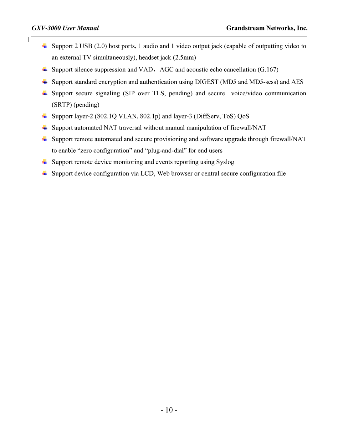 Grandstream Networks GXV-3000 user manual Grandstream Networks, Inc 