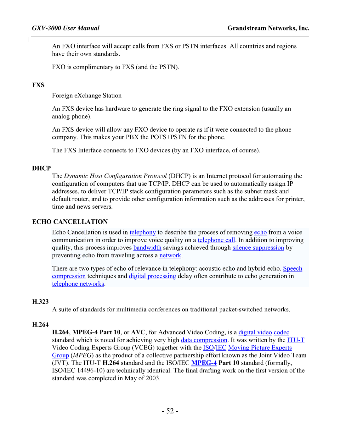 Grandstream Networks GXV-3000 user manual 323, 264 