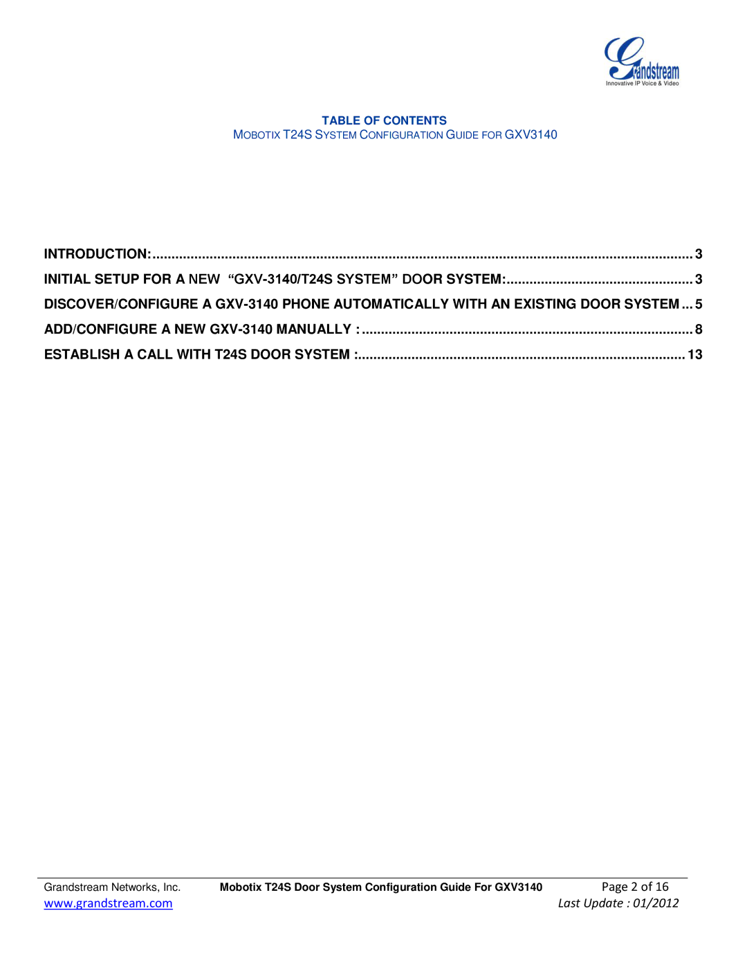 Grandstream Networks GXV-3140 manual Introduction 