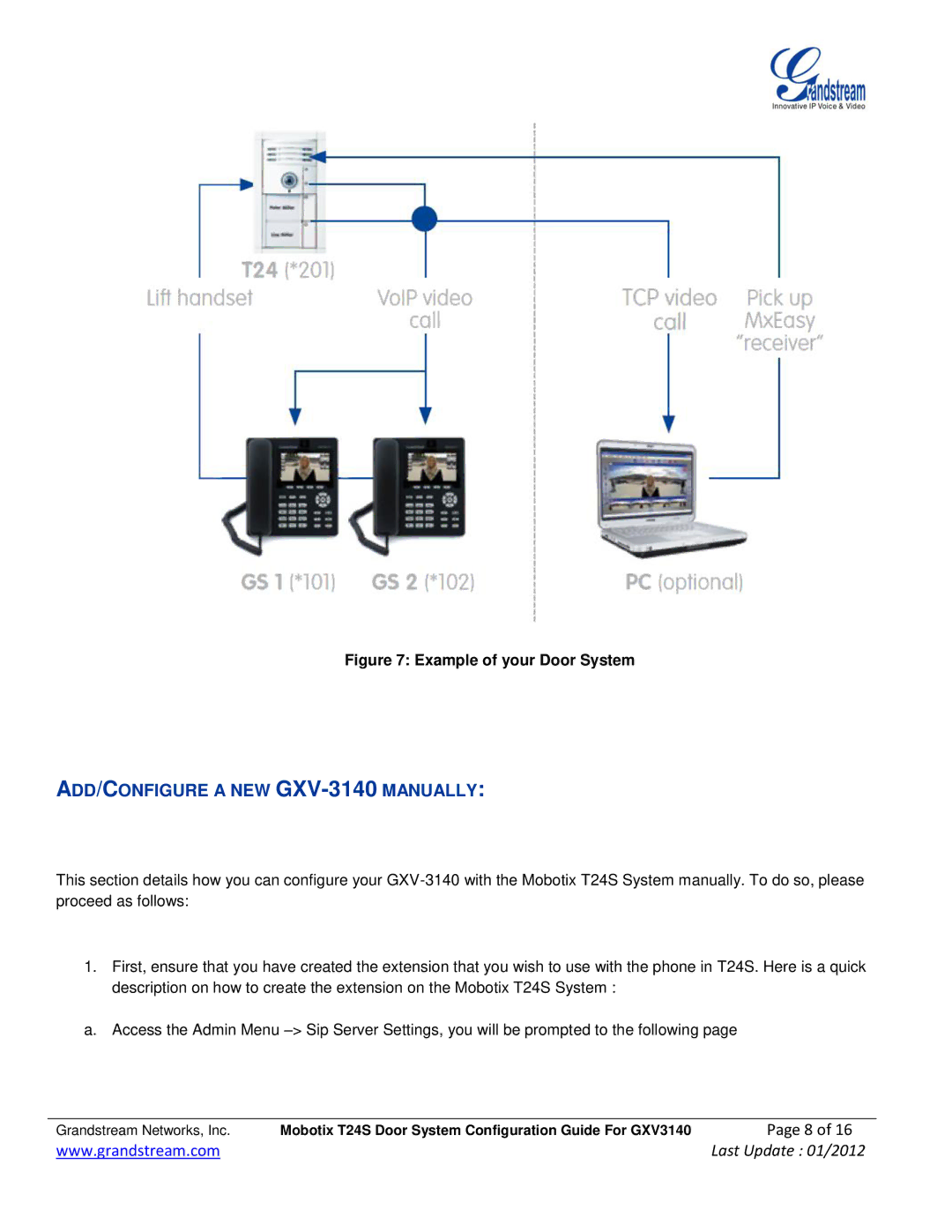 Grandstream Networks manual ADD/CONFIGURE a NEW GXV-3140MANUALLY 