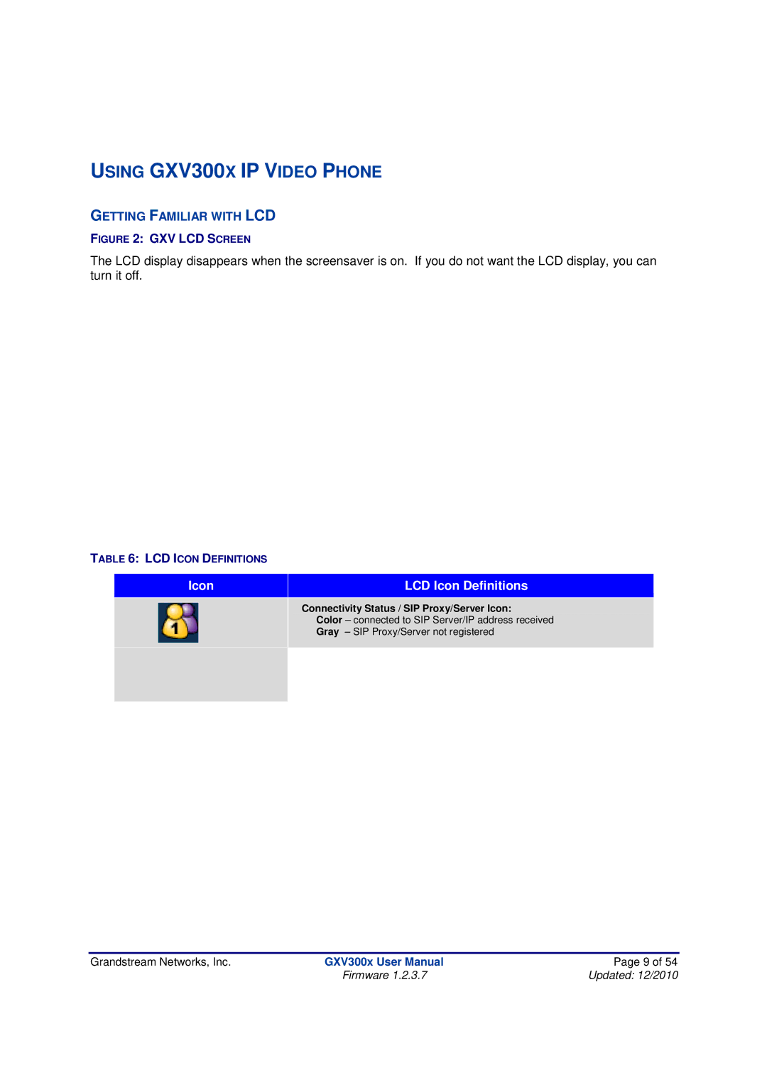 Grandstream Networks manual Using GXV300X IP Video Phone 