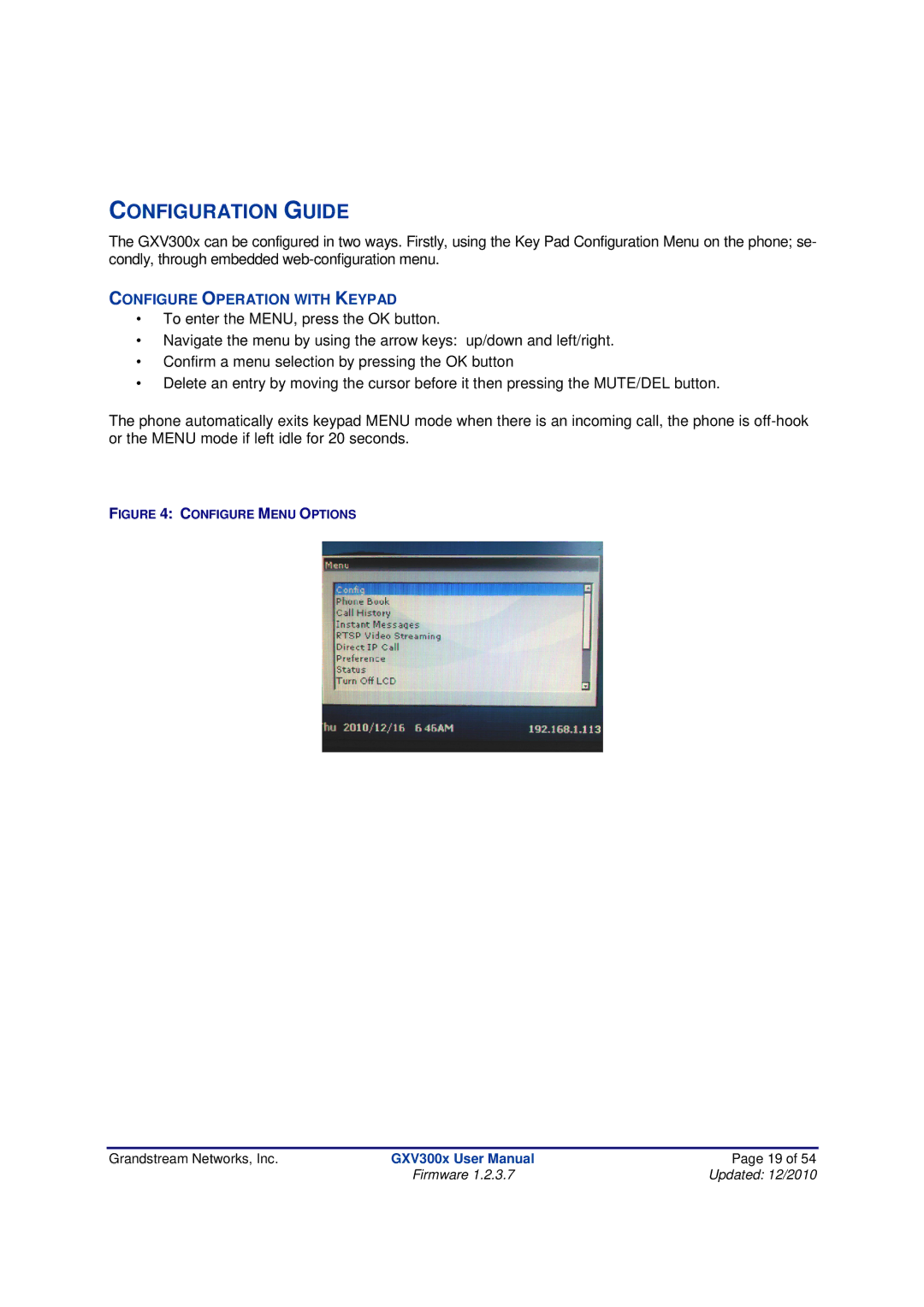 Grandstream Networks GXV300X manual Configuration Guide 