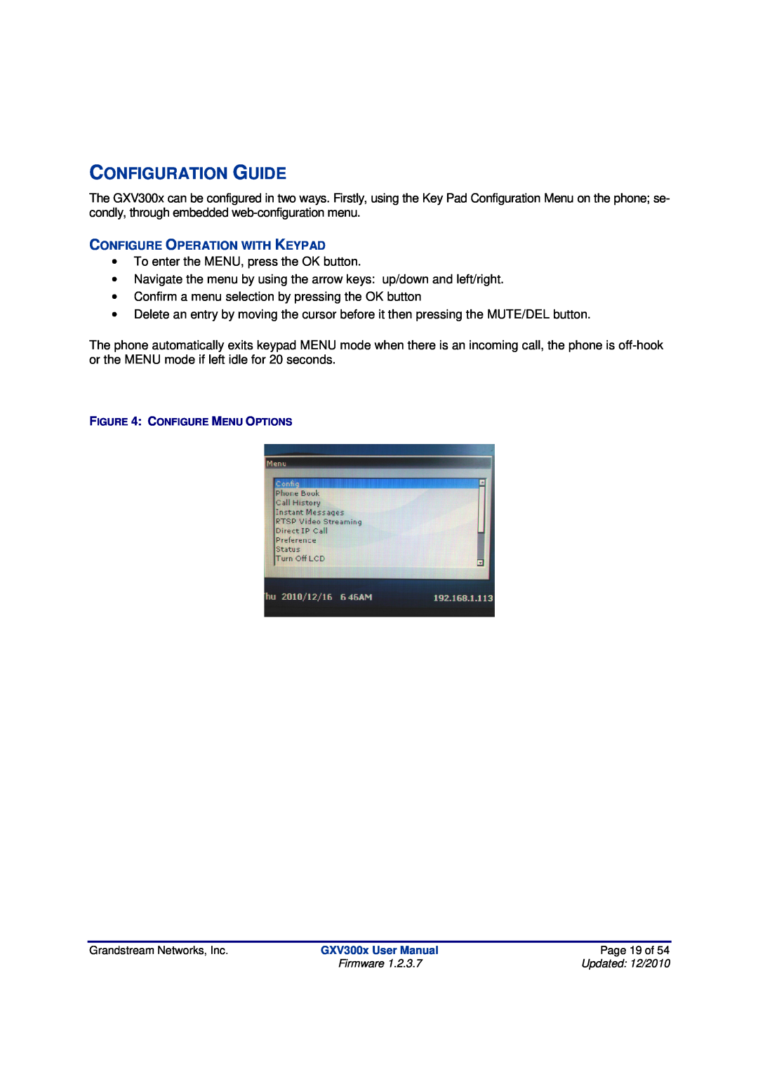 Grandstream Networks GXV300X manual Configuration Guide 