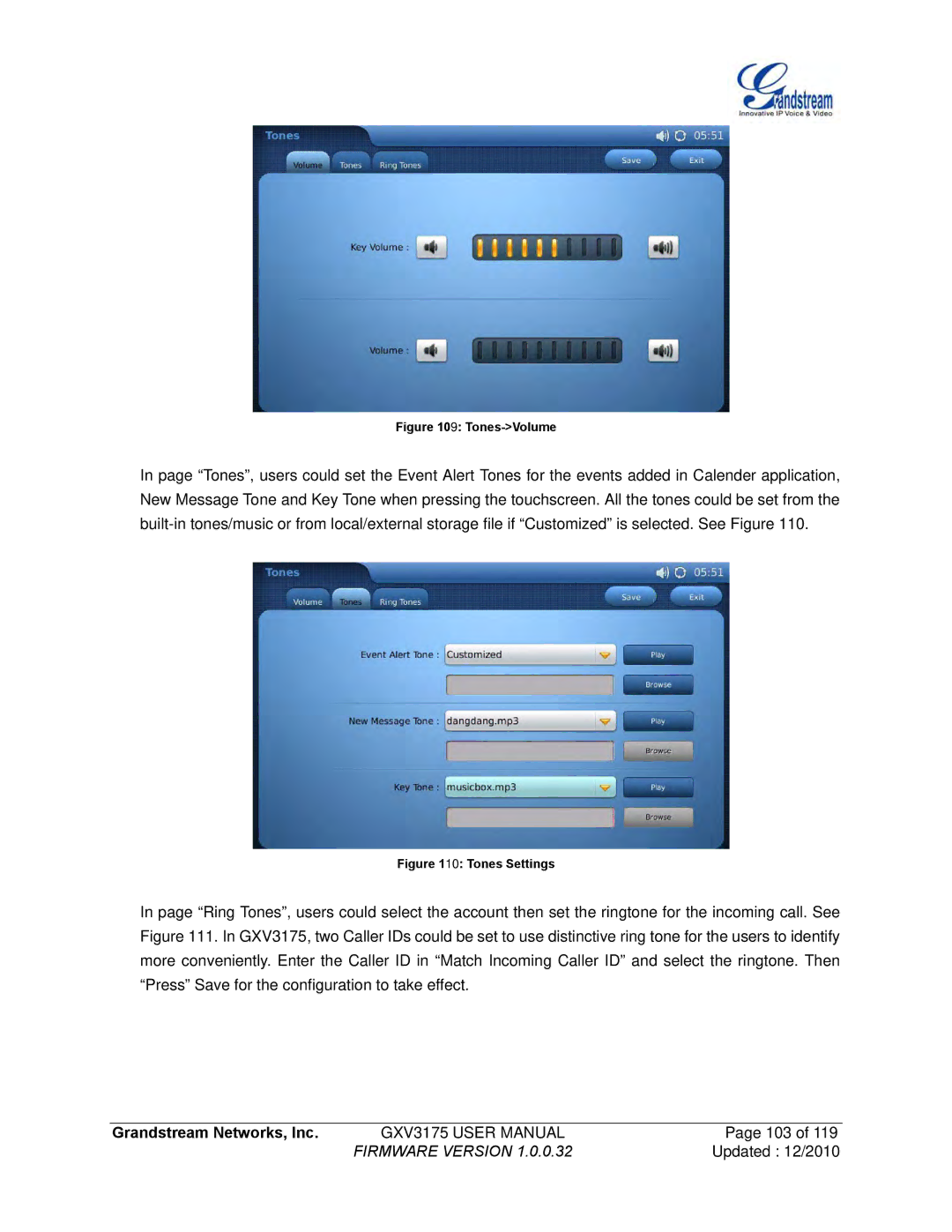 Grandstream Networks GXV3175 manual 103 