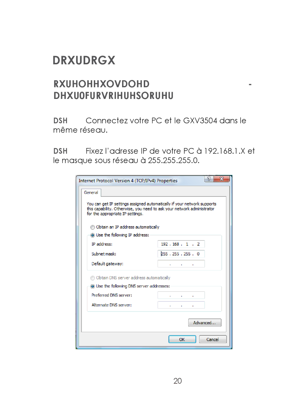 Grandstream Networks warranty La Configuration du GXV3504 