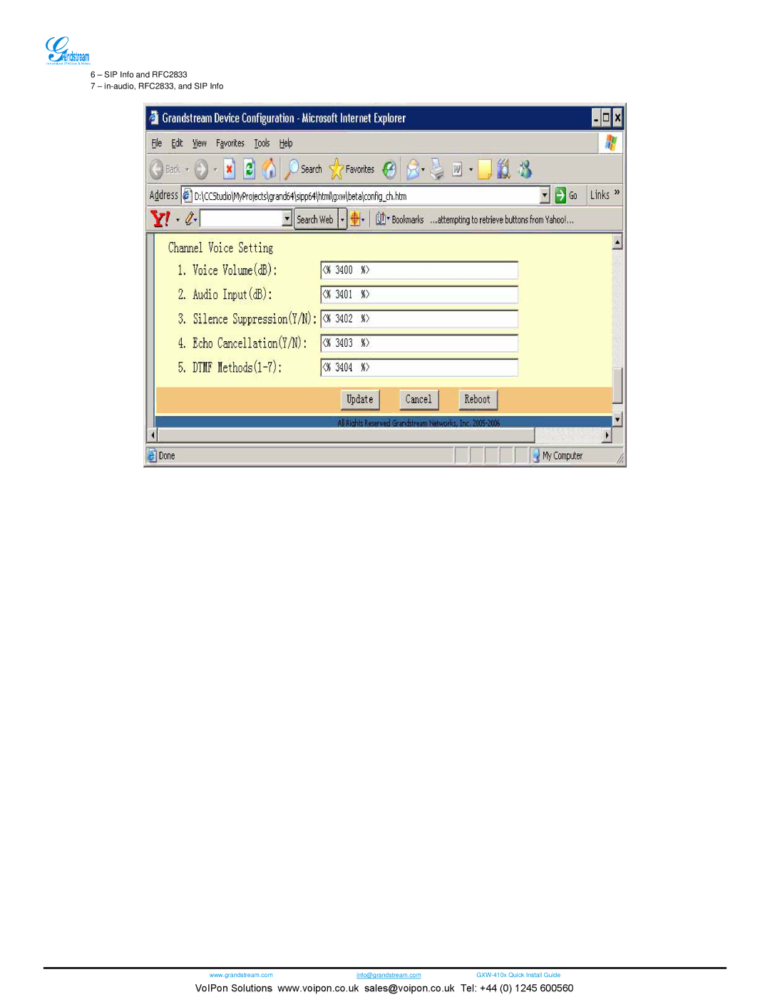 Grandstream Networks GXW4104, GXW4108 manual SIP Info and RFC2833 In-audio, RFC2833, and SIP Info 