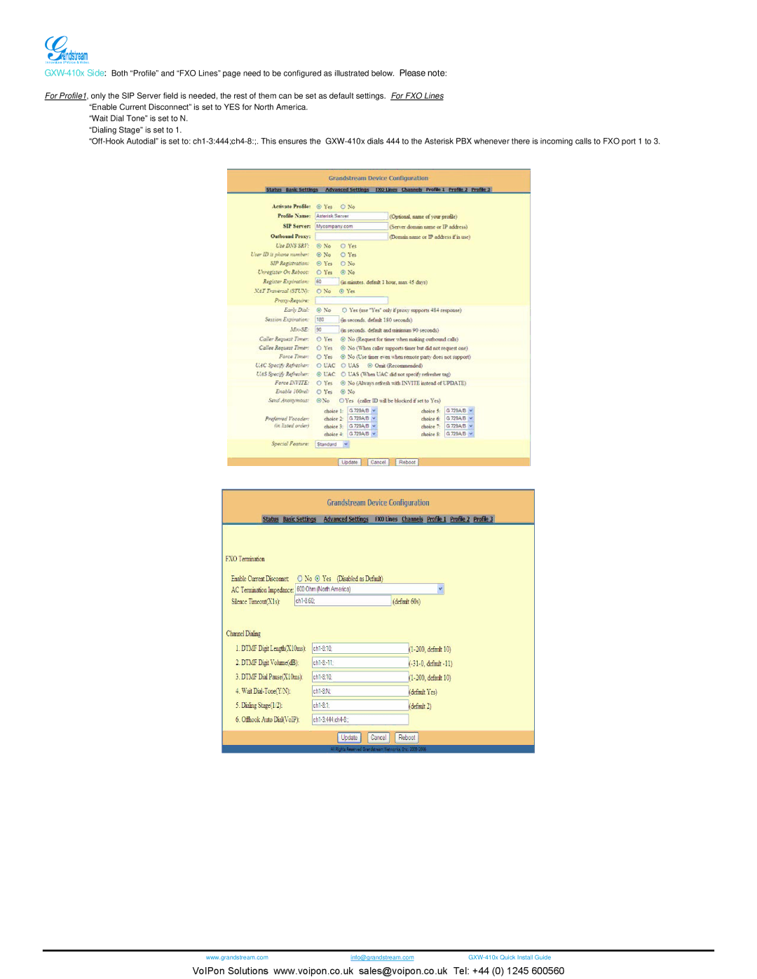 Grandstream Networks GXW4108, GXW4104 manual Wait Dial Tone is set to N. Dialing Stage is set to 