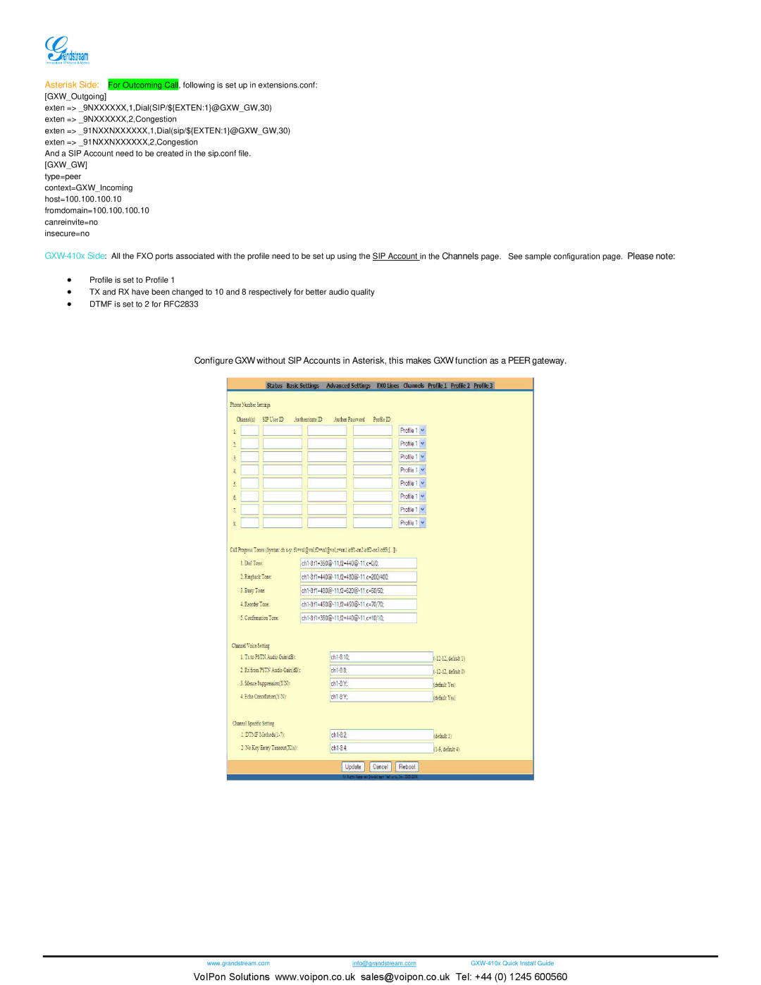 Grandstream Networks GXW4108, GXW4104 manual Info@grandstream.com GXW-410x Quick Install Guide 