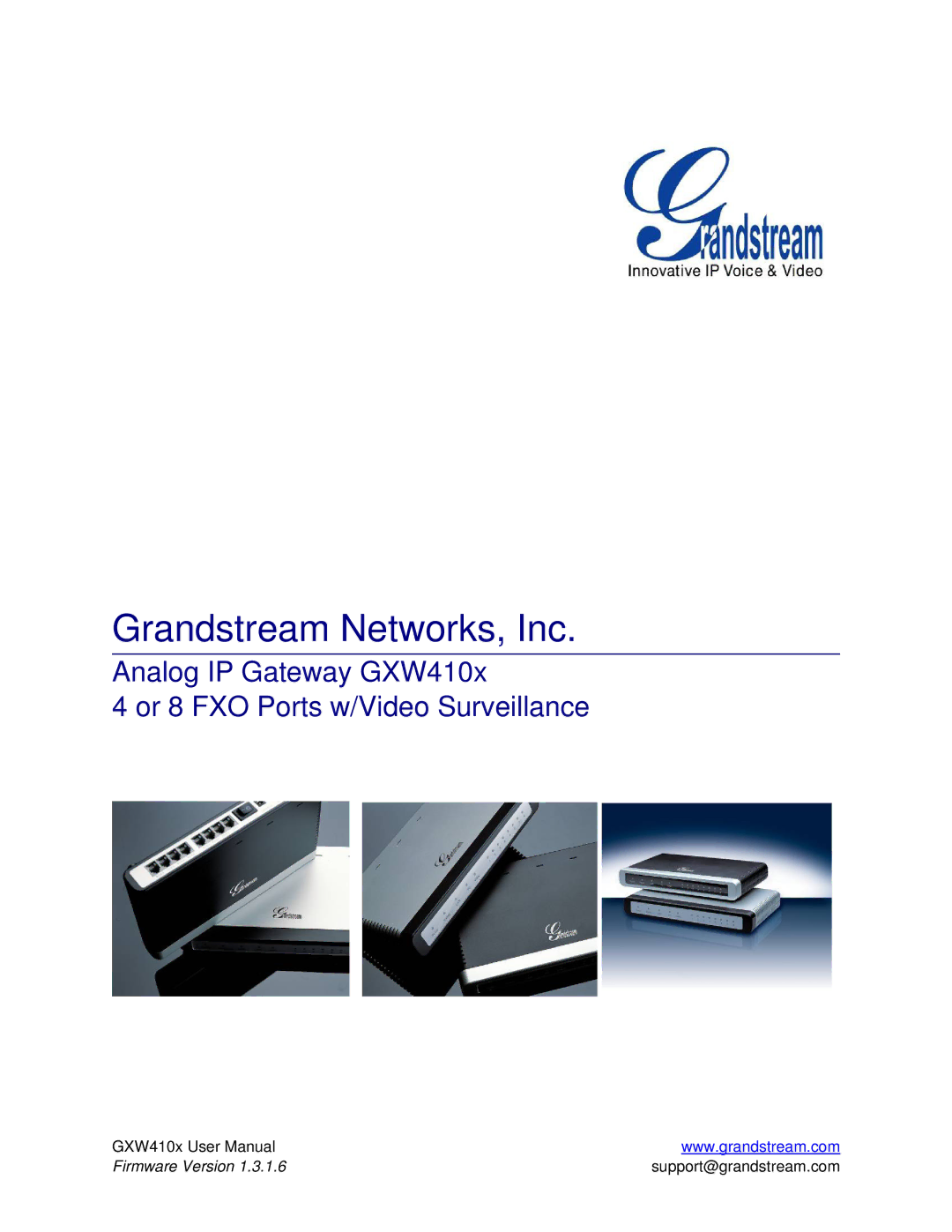 Grandstream Networks GXW410X user manual Grandstream Networks, Inc 