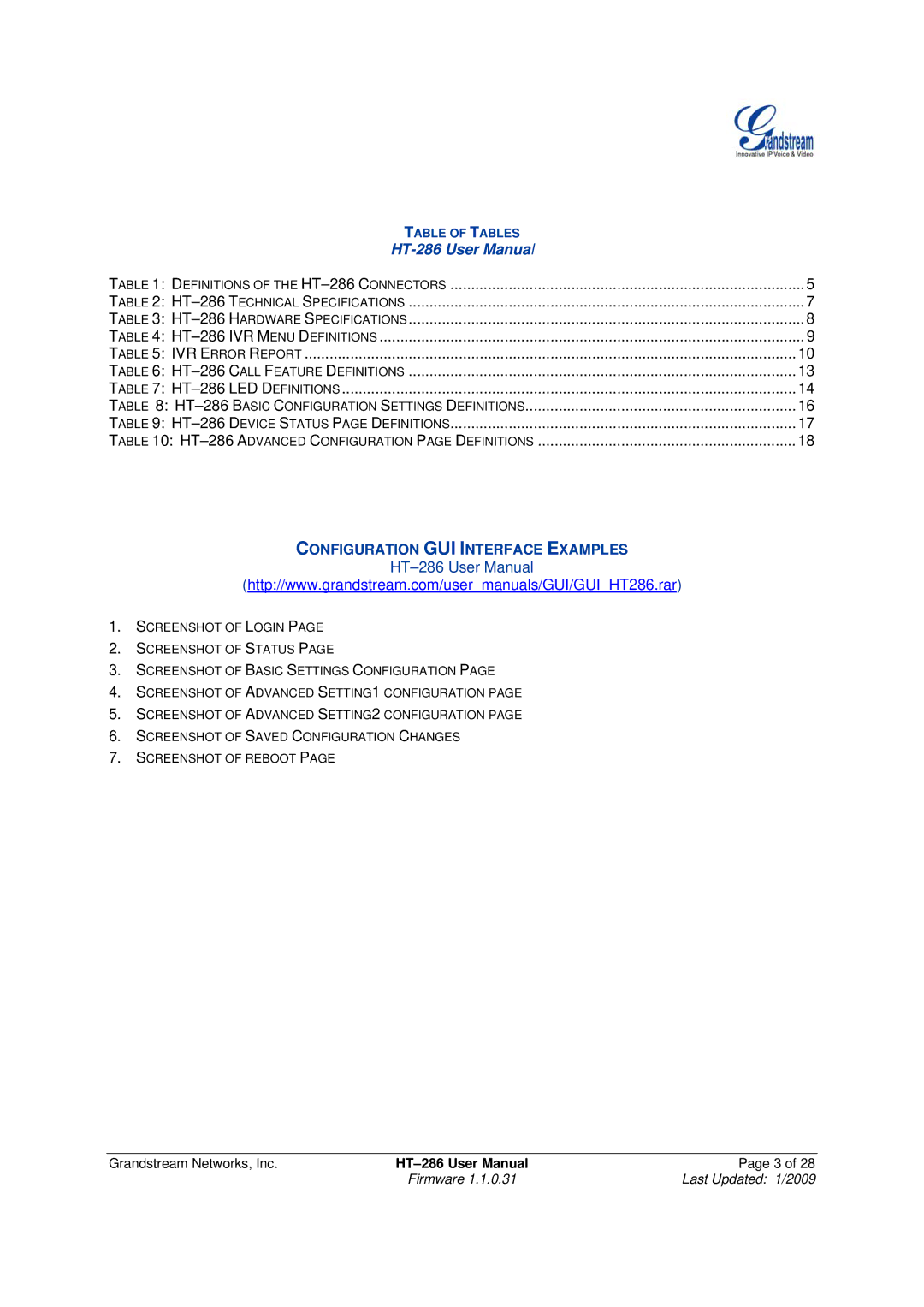 Grandstream Networks user manual HT-286 User Manua l 