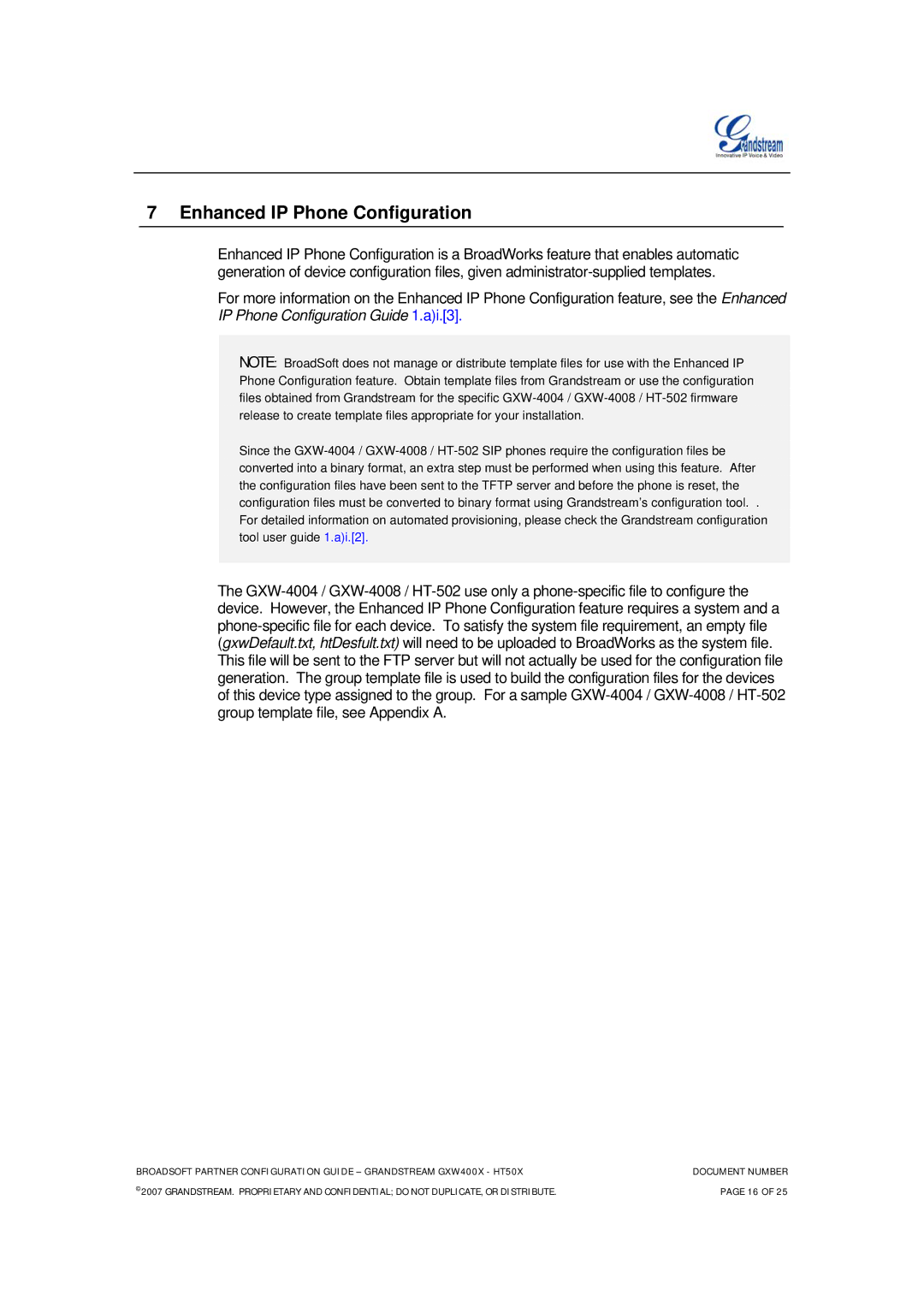 Grandstream Networks HT-50X, GXW-400X FXS manual Enhanced IP Phone Configuration 