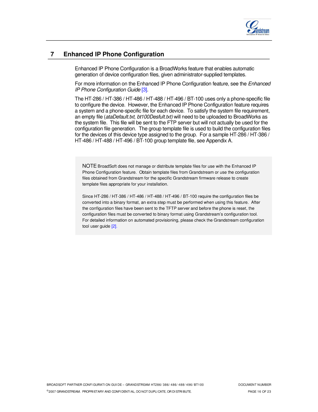 Grandstream Networks HT386, HT496, HT486, HT286, HT488 manual Enhanced IP Phone Configuration 