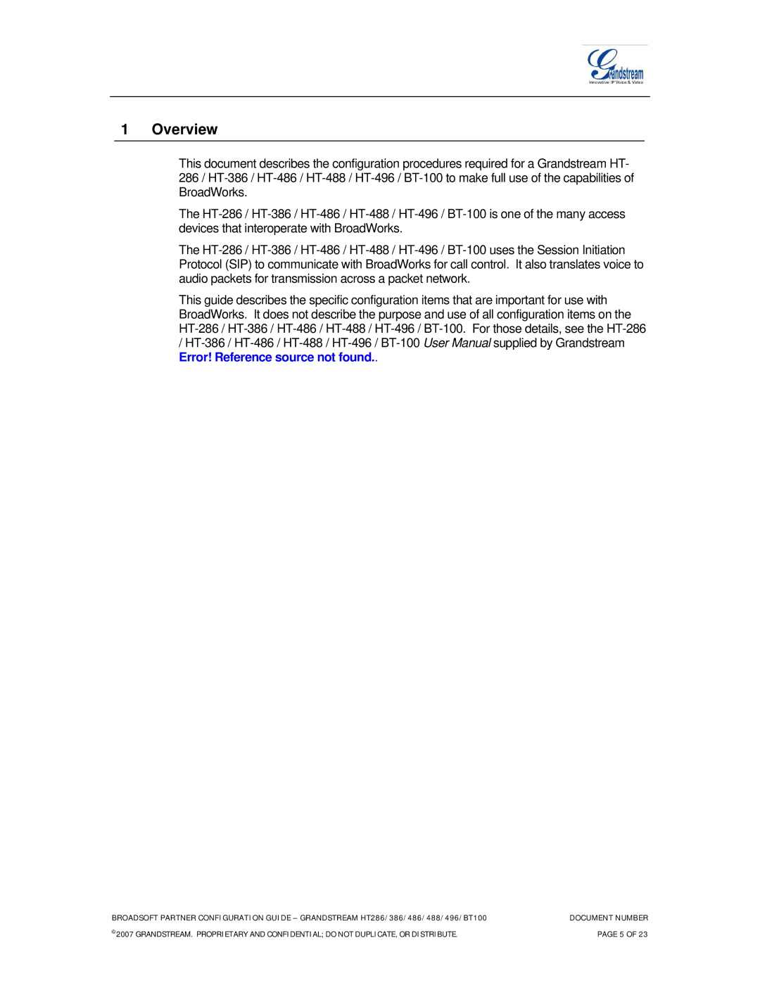 Grandstream Networks HT496, HT386, HT486, HT286, HT488 manual Overview 