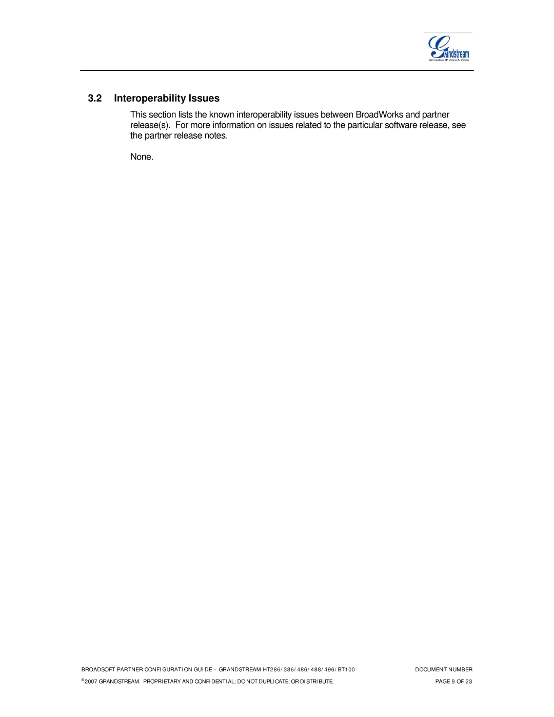 Grandstream Networks HT488, HT496, HT386, HT486, HT286 manual Interoperability Issues 