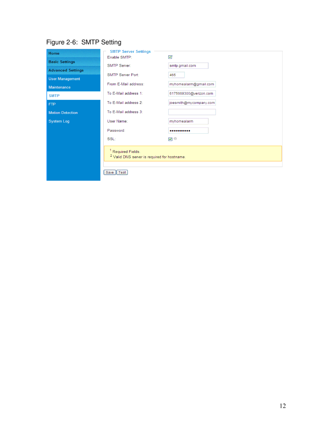 Grandstream Networks HT503 manual Smtp Setting 