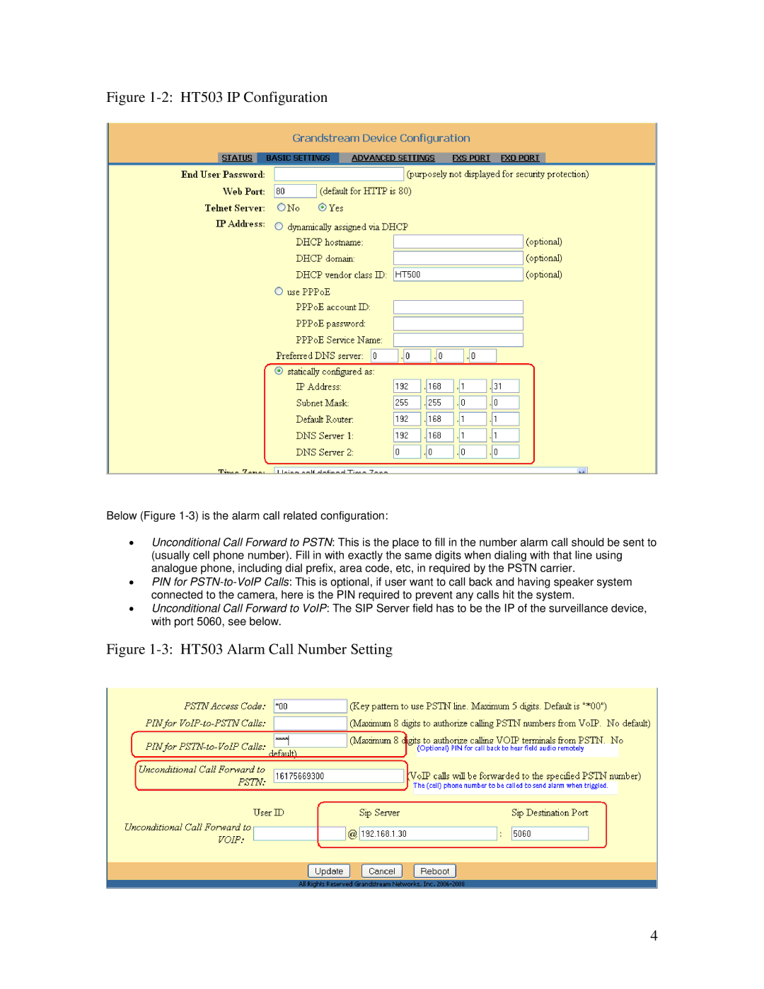 Grandstream Networks manual HT503 IP Configuration 