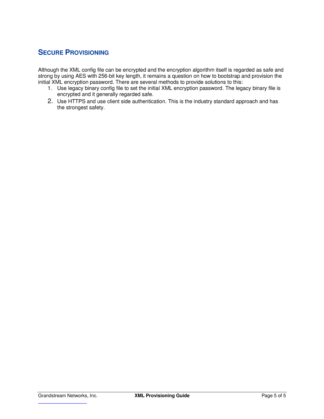 Grandstream Networks GXV21XX, HT50X manual Secure Provisioning 