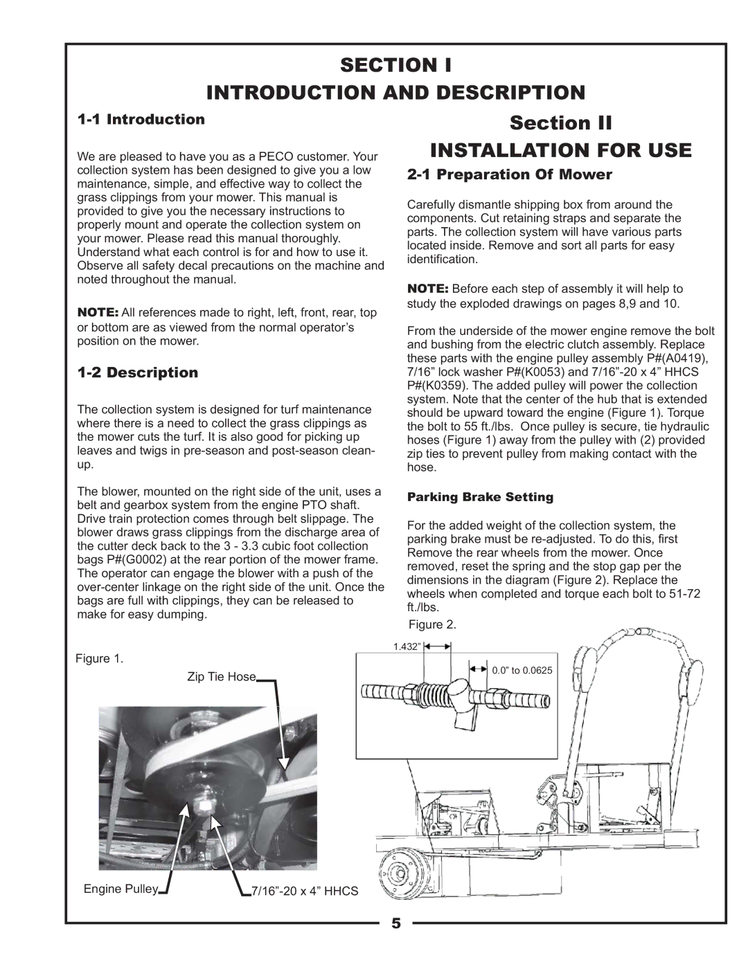 Gravely 12031301, 12031302 manual Section Introduction and Description, Installation for USE, Preparation Of Mower 