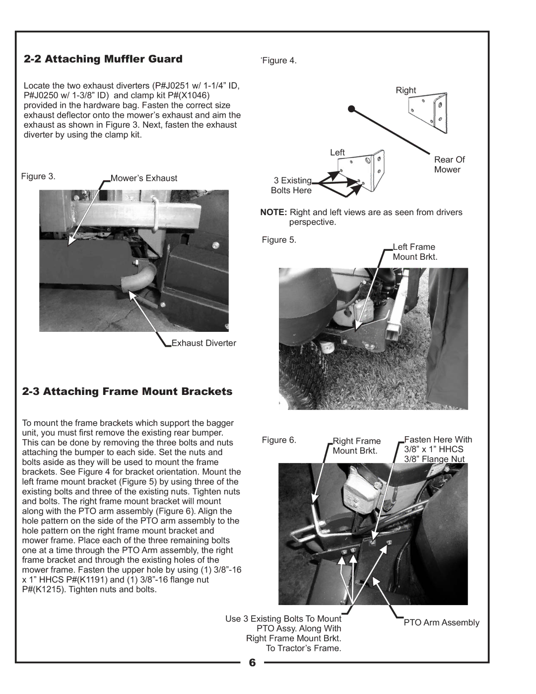 Gravely 12031301, 12031302 manual Attaching Muffler Guard, Attaching Frame Mount Brackets 