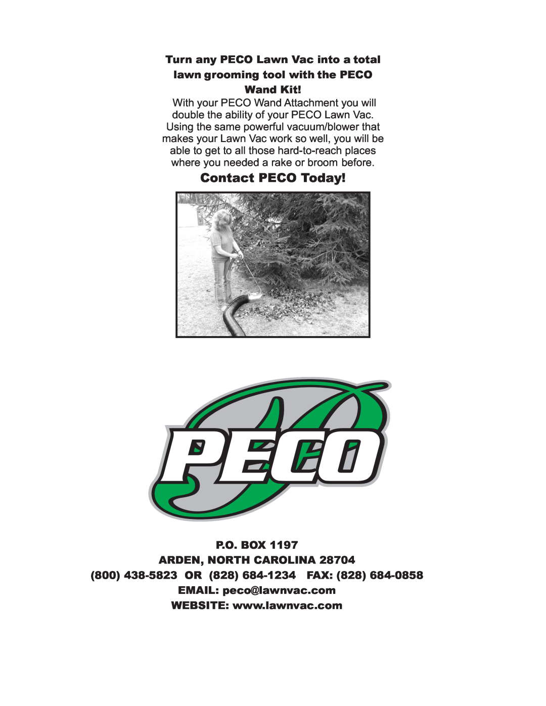 Gravely 12031301, 12031302 manual Contact PECO Today, P.O. Box Arden, North Carolina, Ppeco 