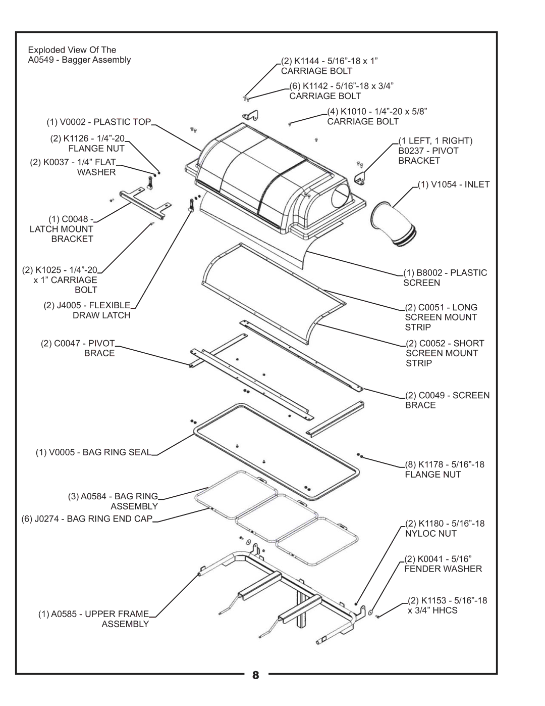 Gravely 12031303 manual Carriage Bolt 