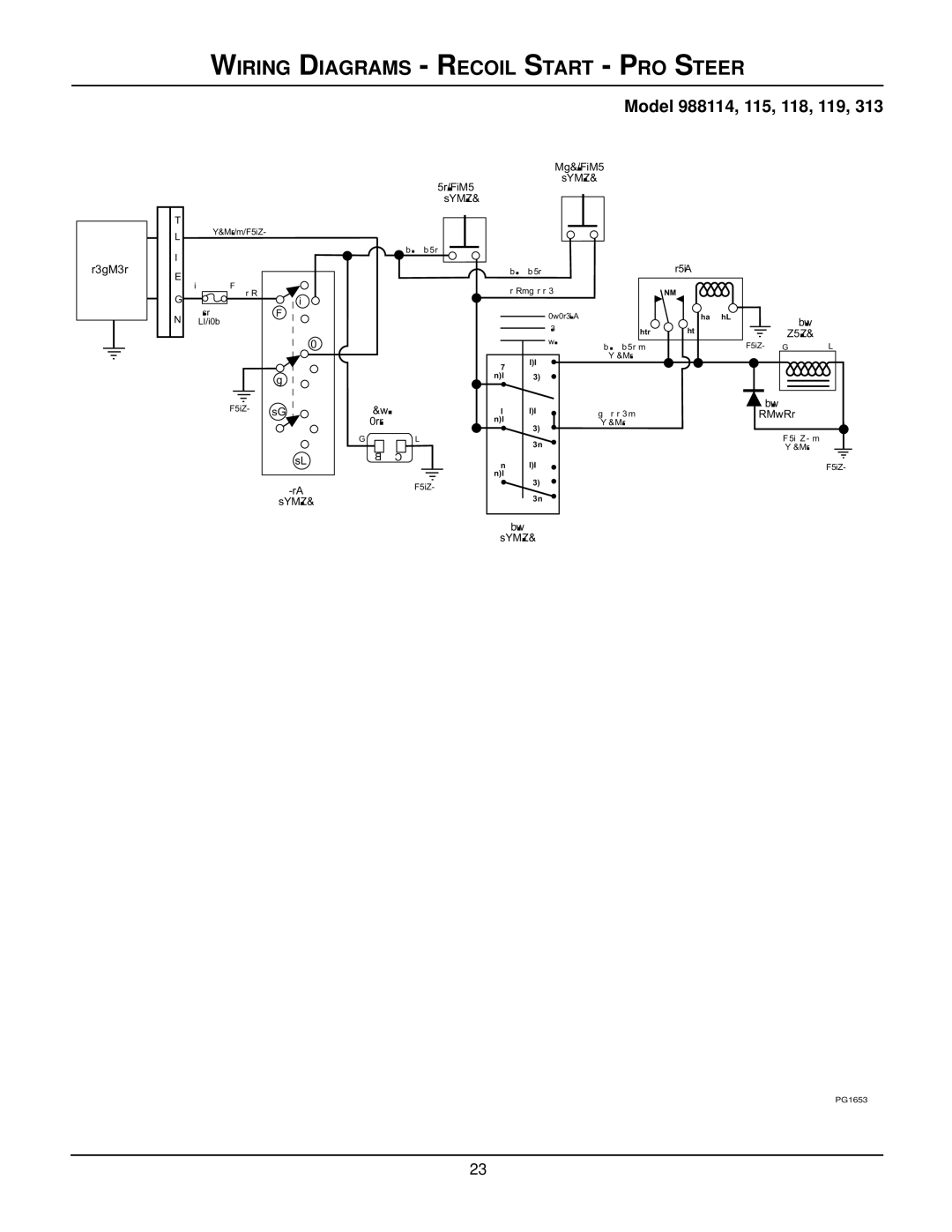 Gravely 988114, 988102, 988118, 988101, 988311, 988119, 988115, 988313, 988110, 988112 manual Wiring Diagrams Recoil Start PRO Steer 