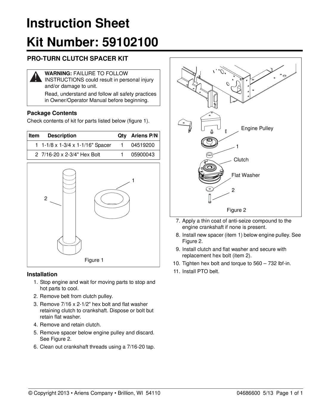 Gravely 991202, 991205, 991204, 991203, 991201, 991200 manual Package Contents, Installation 