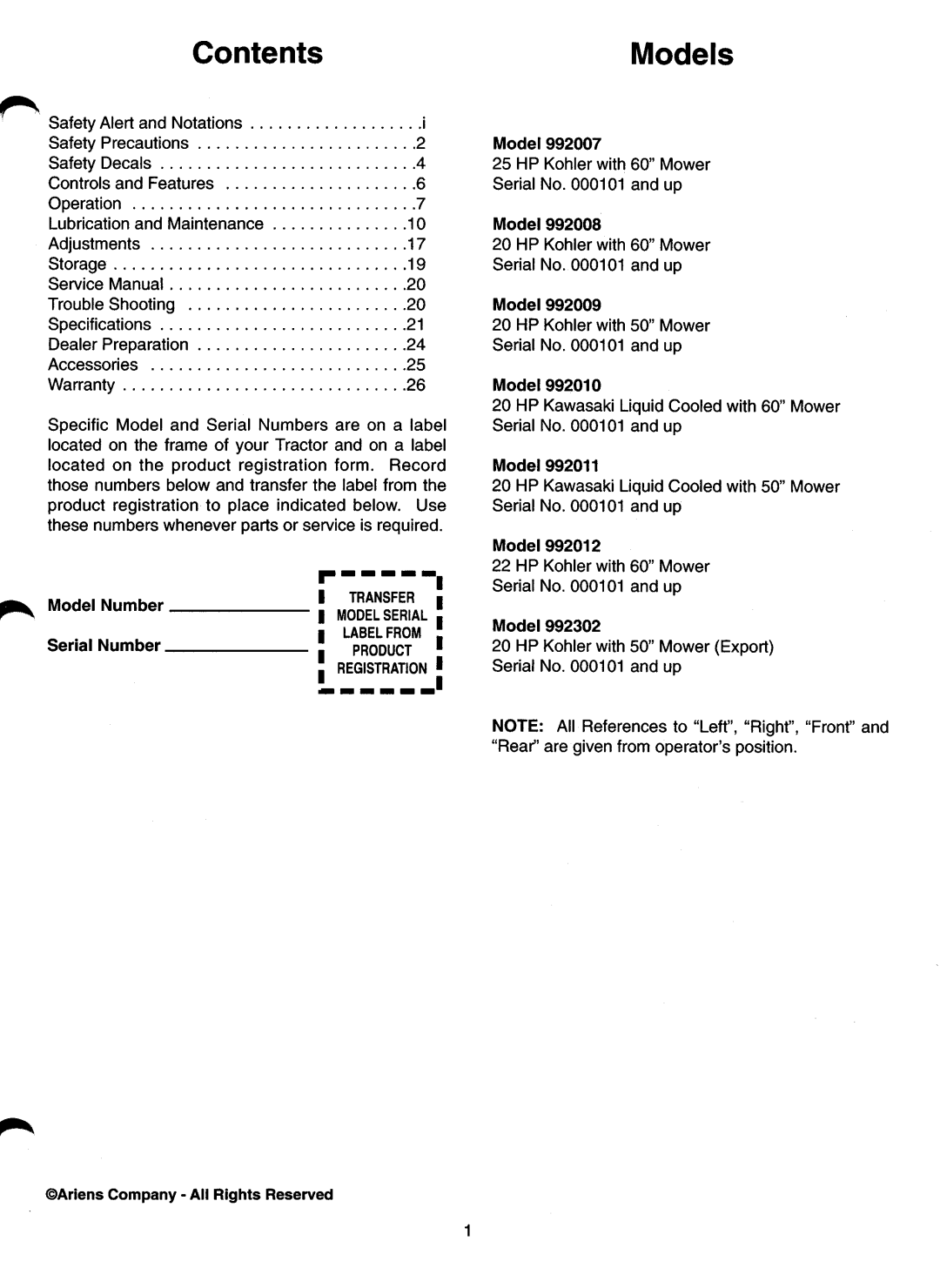 Gravely 992 manual 