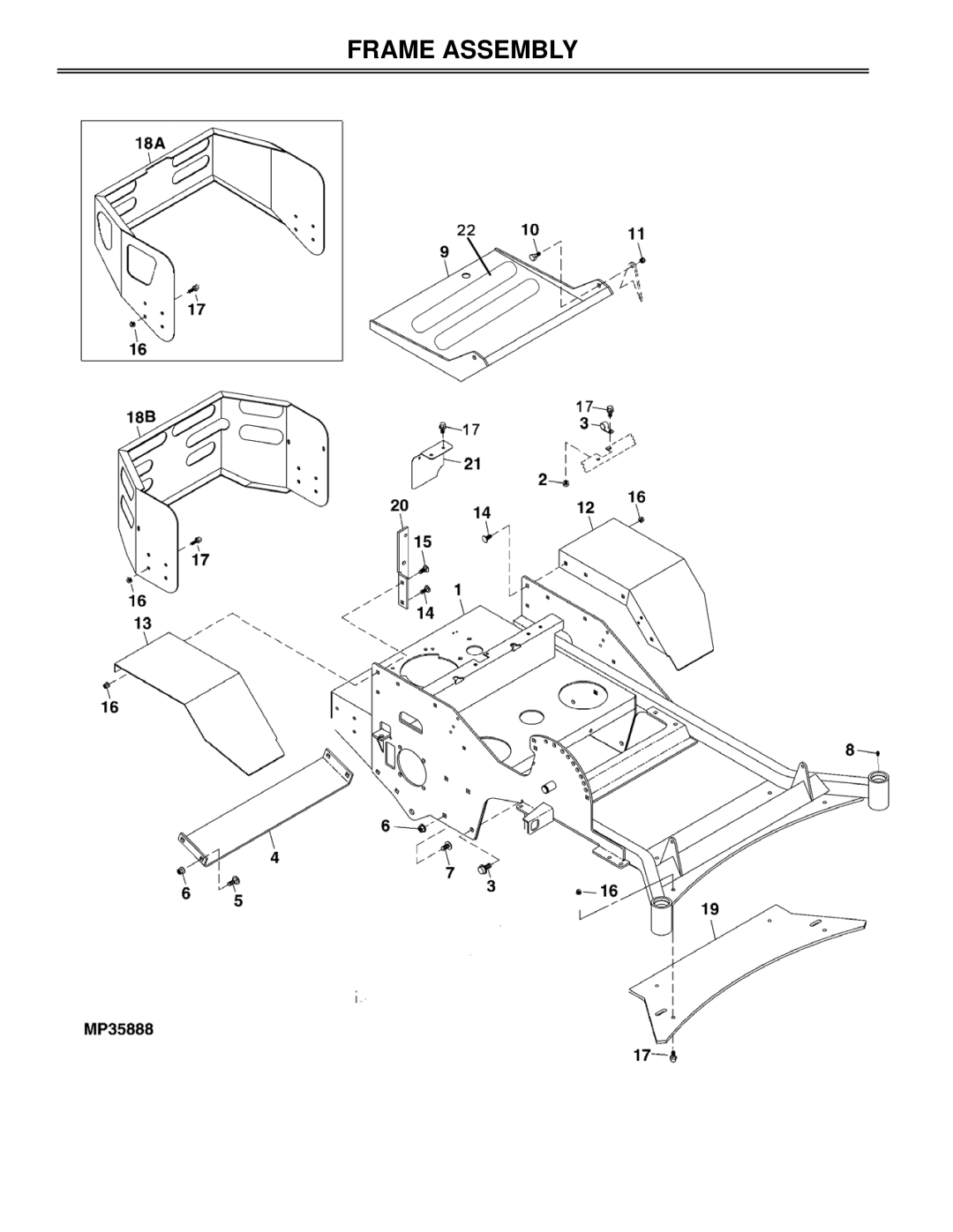 Great Dane GBKH2752S, GBKH2761S, GBKW2552S, GBKW2561S manual Frame Assembly 