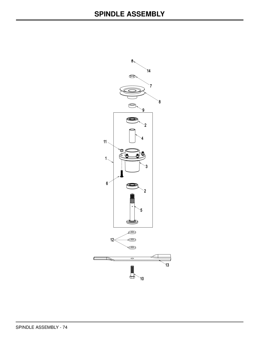 Great Dane GBKH2761S, GBKW2552S, GBKH2752S, GBKW2561S manual Spindle Assembly 