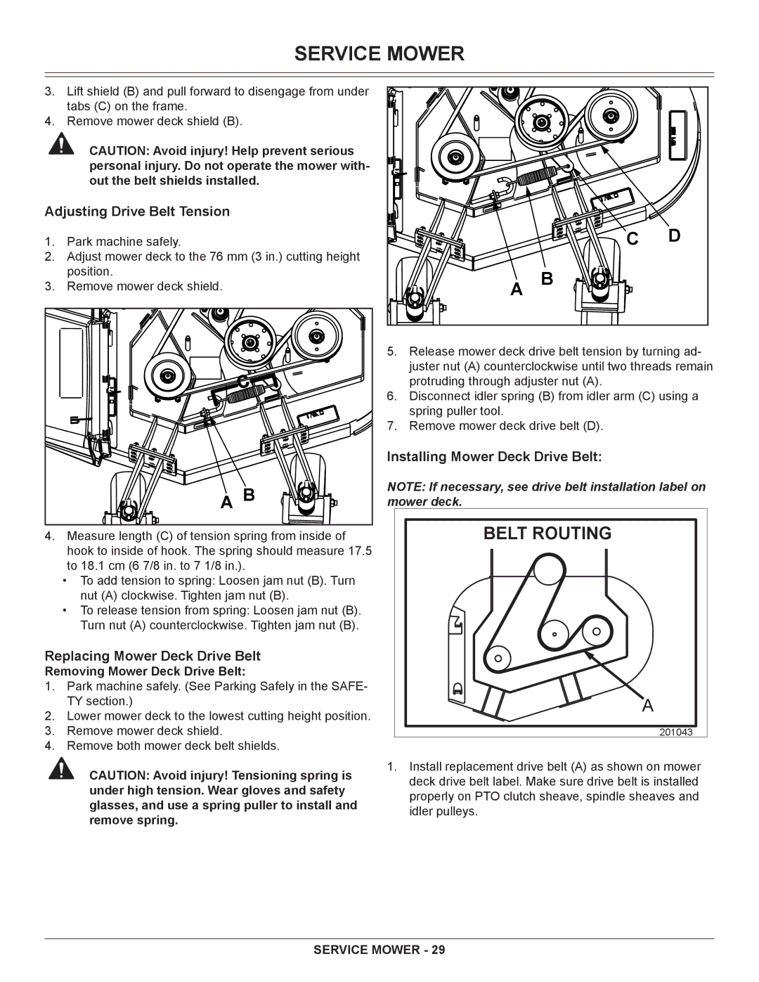 Great Dane GSRKA1934S Adjusting Drive Belt Tension, Installing Mower Deck Drive Belt, Replacing Mower Deck Drive Belt 