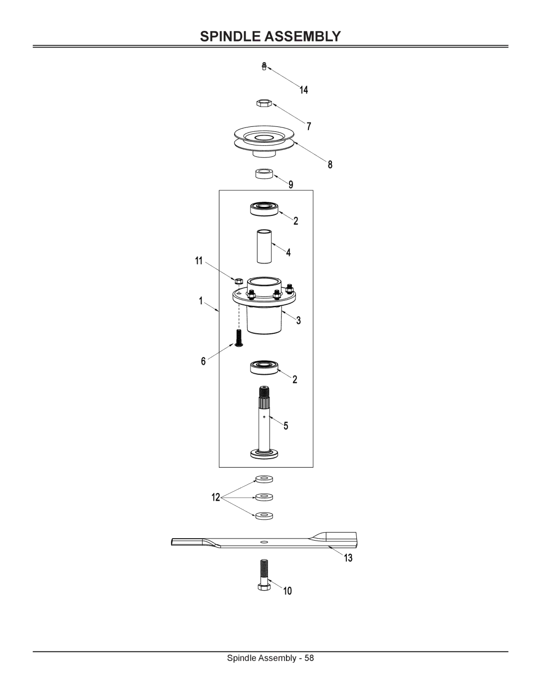 Great Dane GSRKA1934S manual Spindle Assembly 