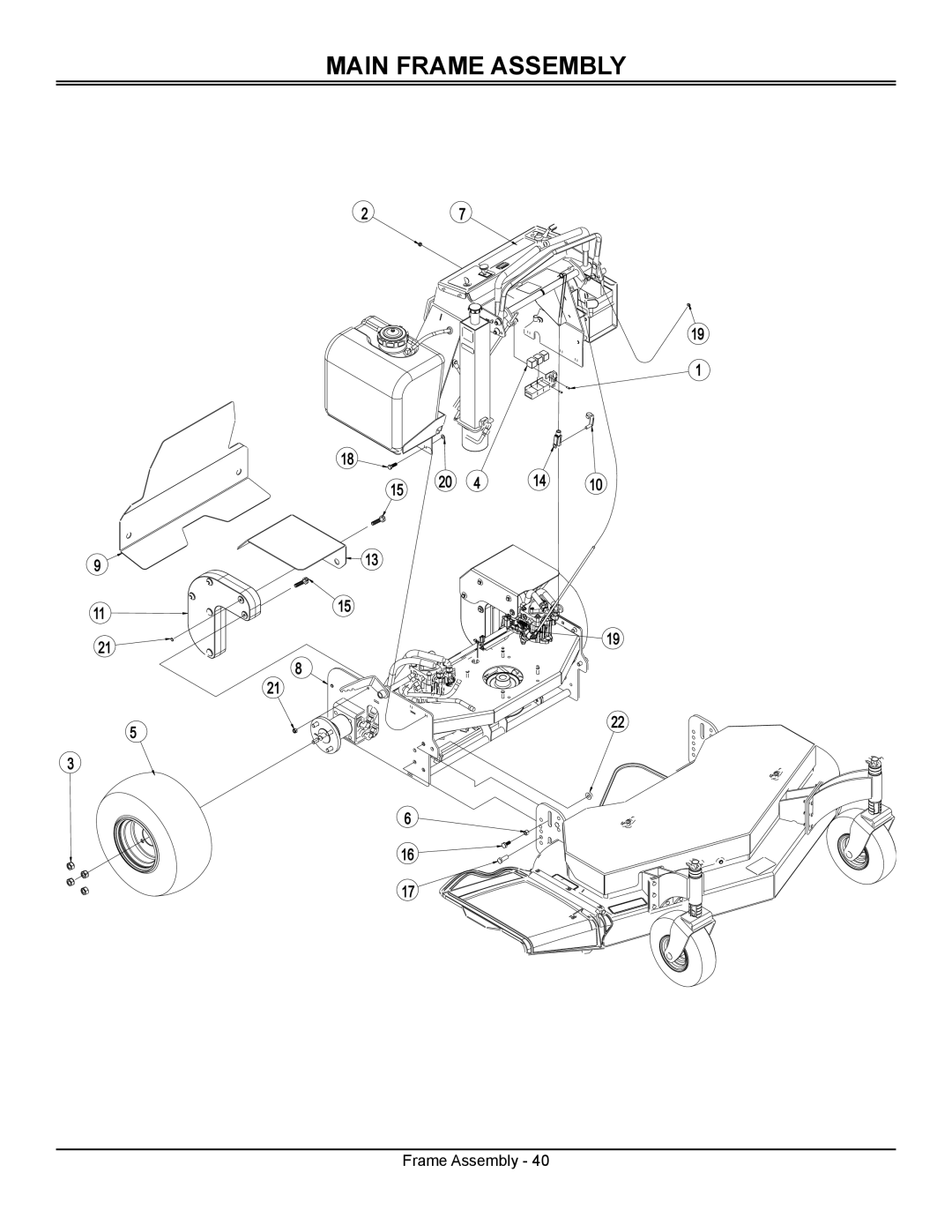 Great Dane GSRKA1952S, GSRKW2352S manual Main Frame Assembly 