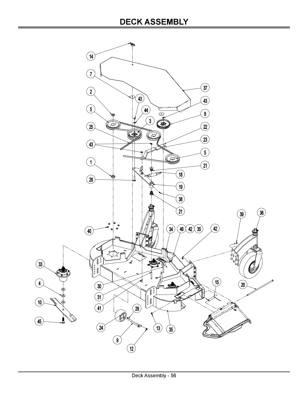 Great Dane GSRKA1952S, GSRKW2352S manual Deck Assembly 