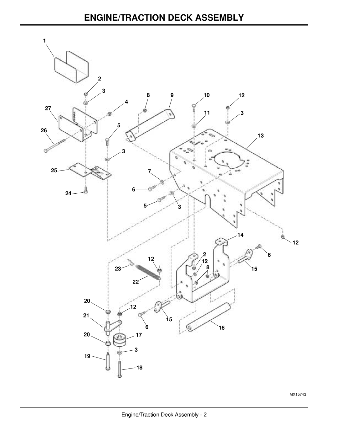 Great Dane TCHE48-17KA, TCHR52-17KA, TCHR48-17KA, TCHE52-17KAE, TCHR48-15KA, TCHR36-15KA ENGINE/TRACTION Deck Assembly 