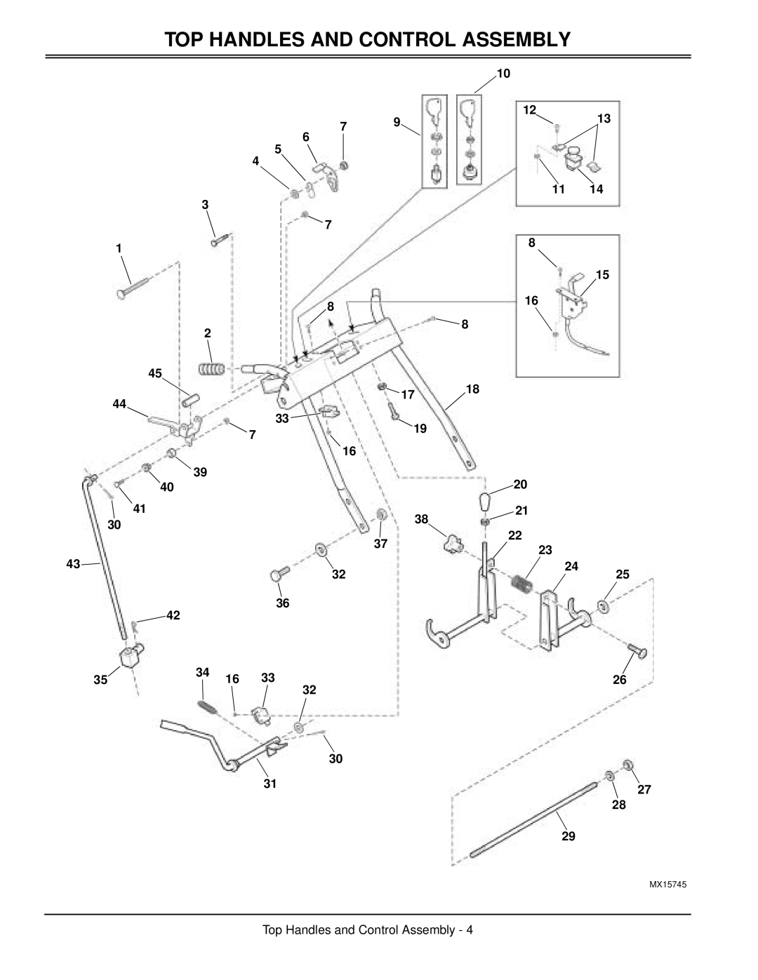 Great Dane TCHR52-17KA, TCHR48-17KA, TCHE52-17KAE, TCHR48-15KA, TCHE48-17KA, TCHR36-15KA TOP Handles and Control Assembly 