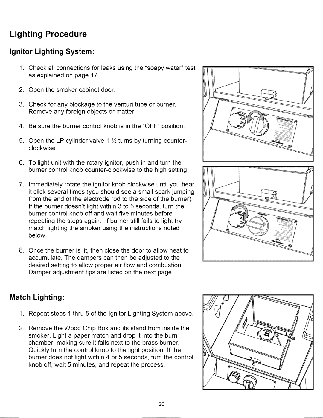 Great Outdoors 3600G manual Lighting Procedure, Ignitor Lighting System 