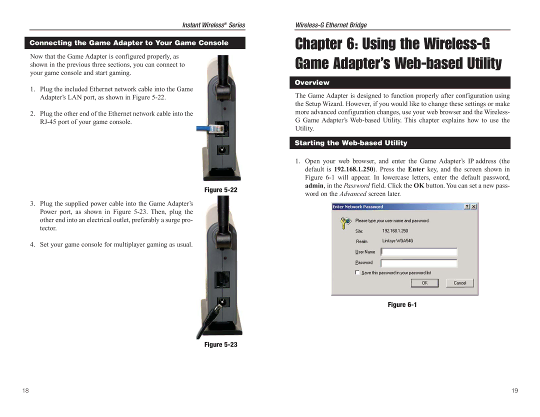 Green House WGA54G manual Connecting the Game Adapter to Your Game Console, Overview, Starting the Web-based Utility 