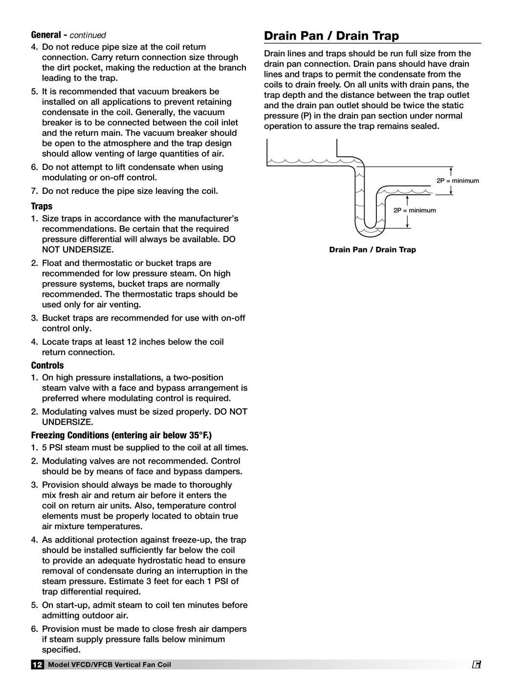 Greenheck Fan 464696 manual Drain Pan / Drain Trap, Traps 