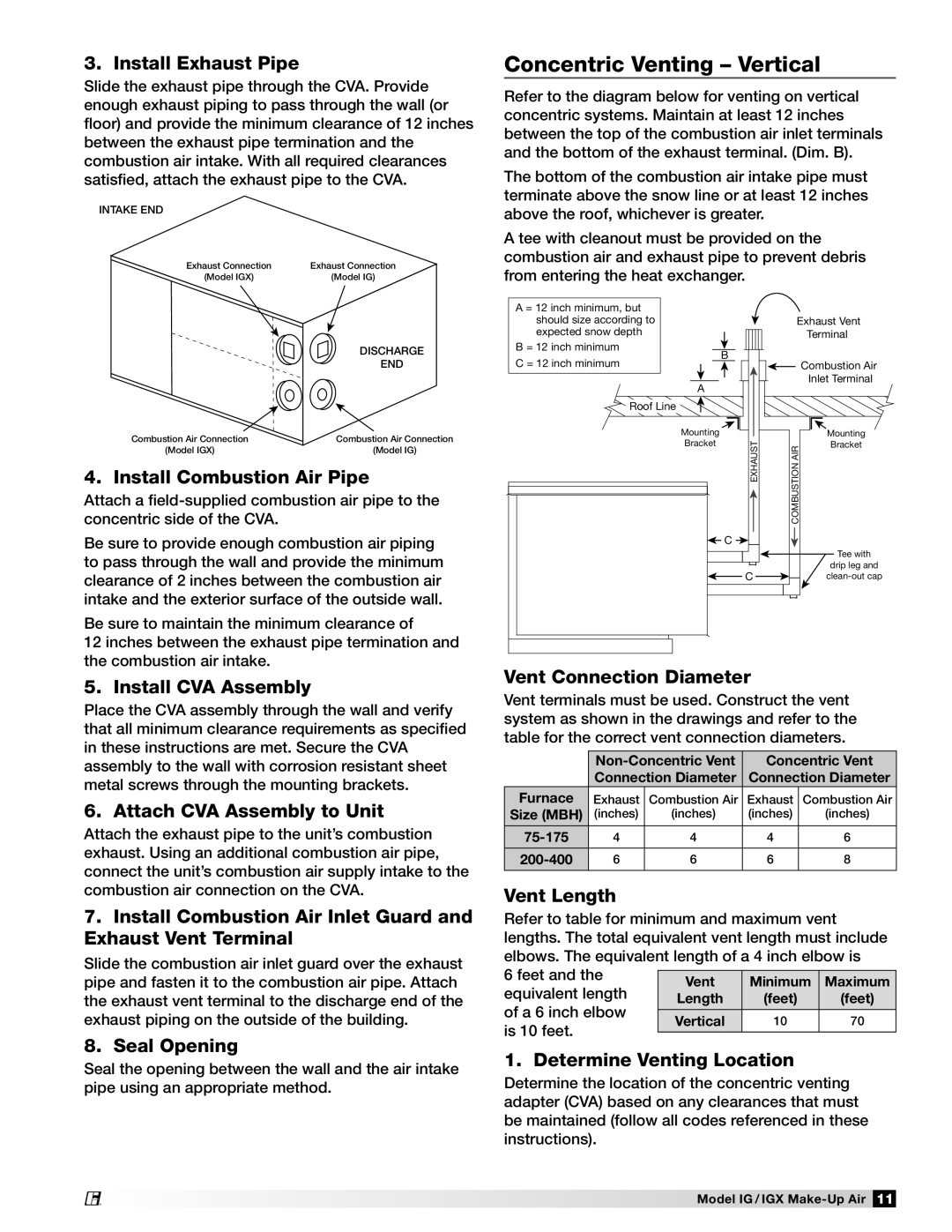 Greenheck Fan 470656 manual Concentric Venting Vertical 