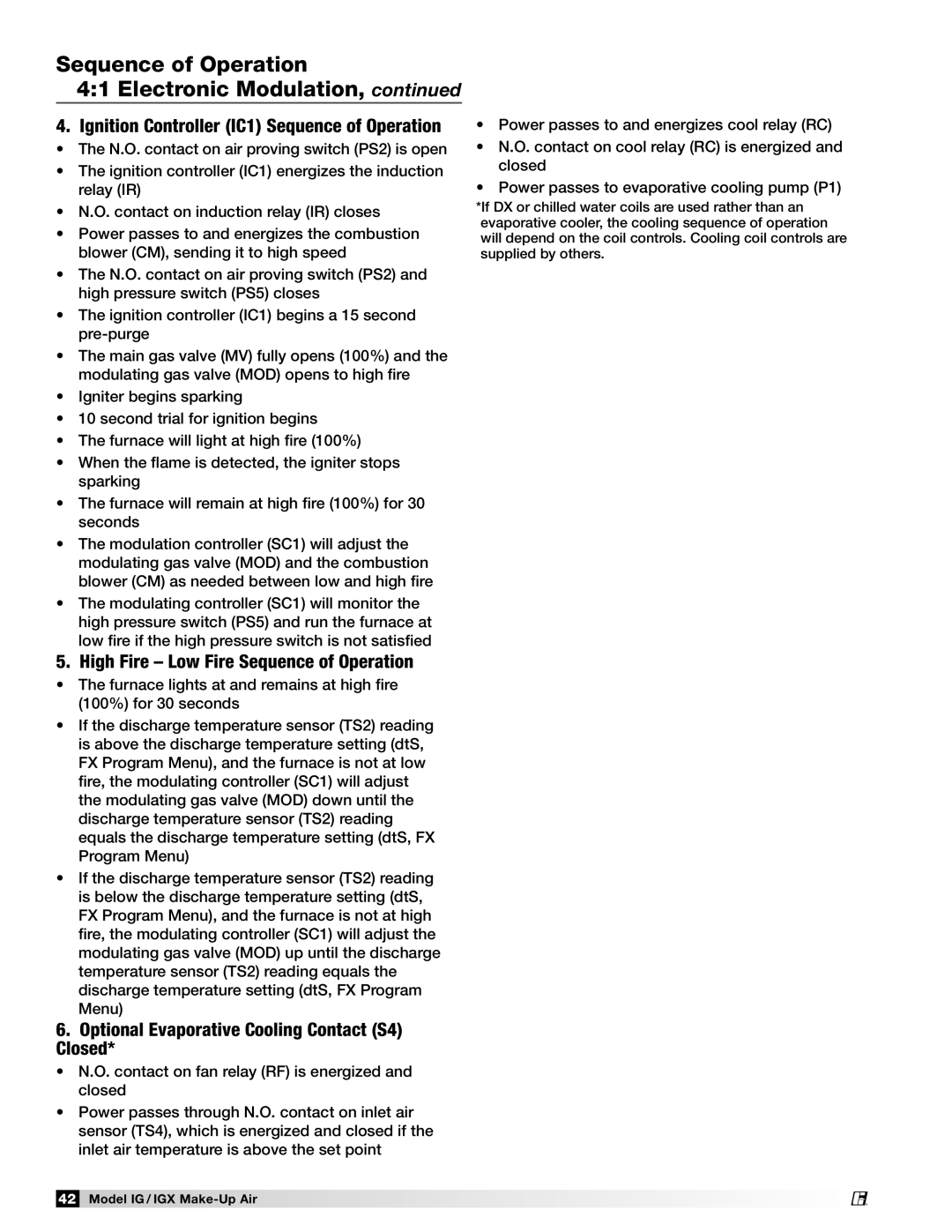 Greenheck Fan 470656 manual Sequence of Operation Electronic Modulation 