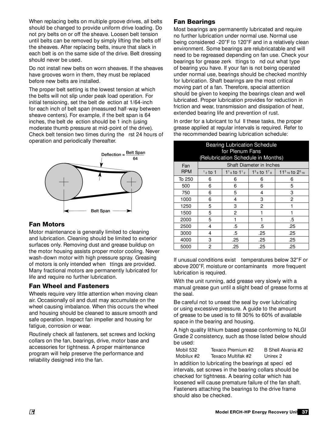 Greenheck Fan 473501 manual Fan Motors, Fan Wheel and Fasteners, Fan Bearings 