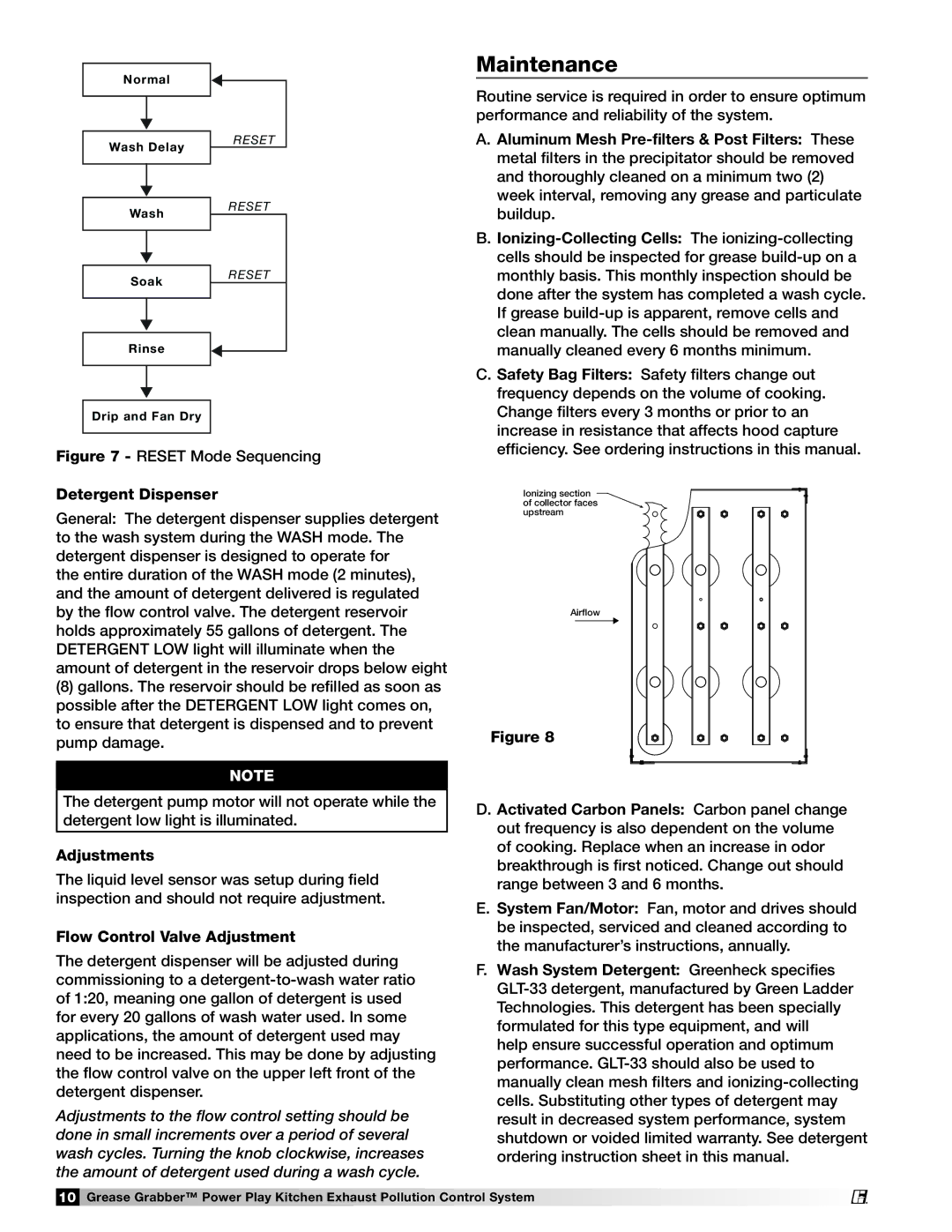 Greenheck Fan 474754 installation manual Maintenance, Adjustments, Flow Control Valve Adjustment 