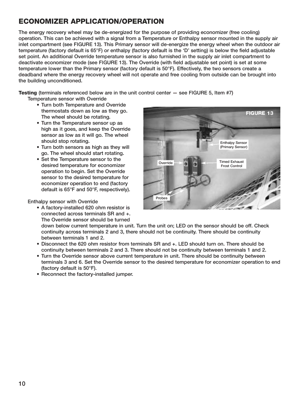 Greenheck Fan ERH-90, ERH-55, ERH-45, ERH-20 manual Economizer APPLICATION/OPERATION 