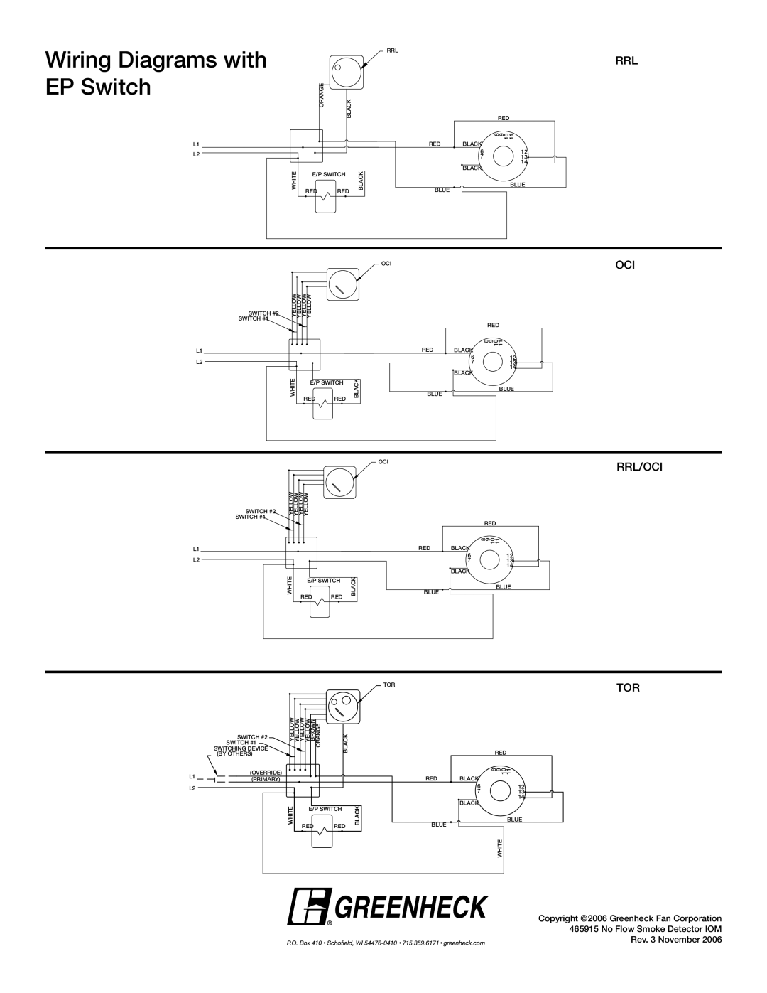 Greenheck Fan none installation instructions Wiring Diagrams with EP Switch 