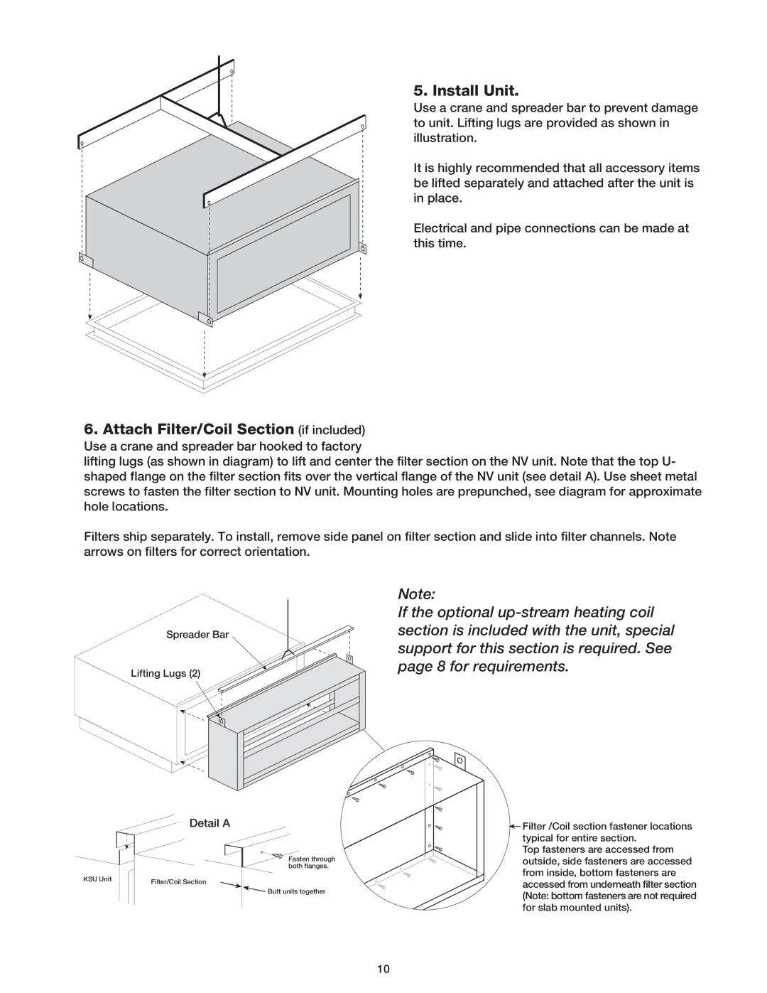 Greenheck Fan Outdoor Air Ventilator manual Install Unit, Detail a 